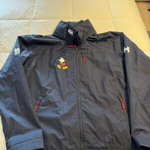 Disney Parks Helly Hansen Mickey Mouse Navy Womens HOODED JACKET Waterproof 2XL